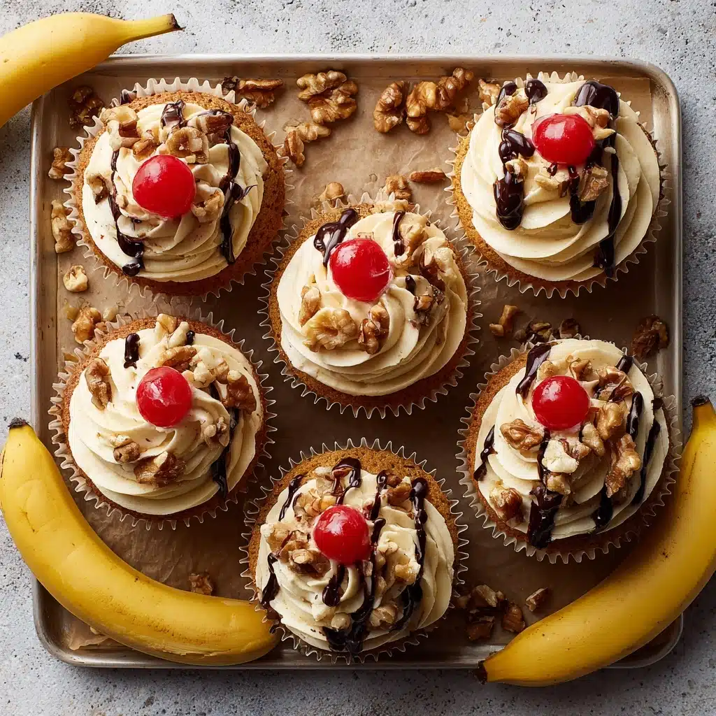Homemade Banana Split Cupcakes Recipe
