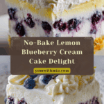 No-Bake Lemon dazzling Blueberry cream Cake Recipe