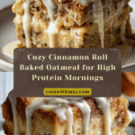 High-Protein Cinnamon Roll Baked Oatmeal Recipe