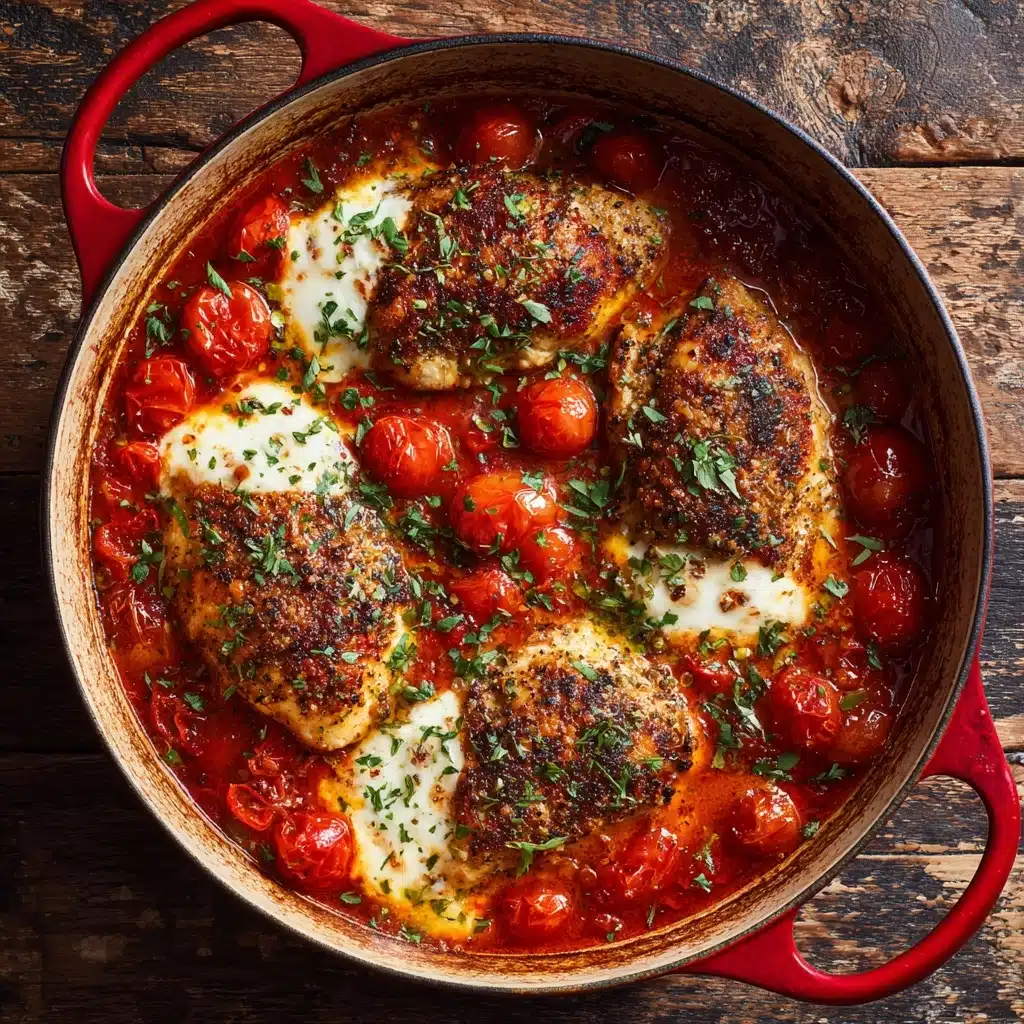 Garlic Tomato Chicken with Mozzarella Recipe - Recipe Image