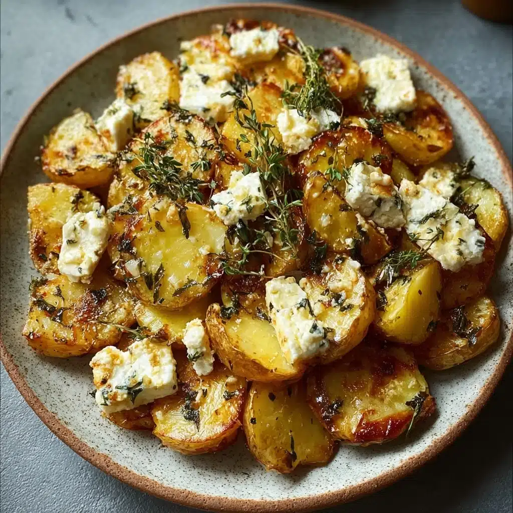 Roasted Potatoes with Baked Feta and Garlic Recipe - Recipe Image