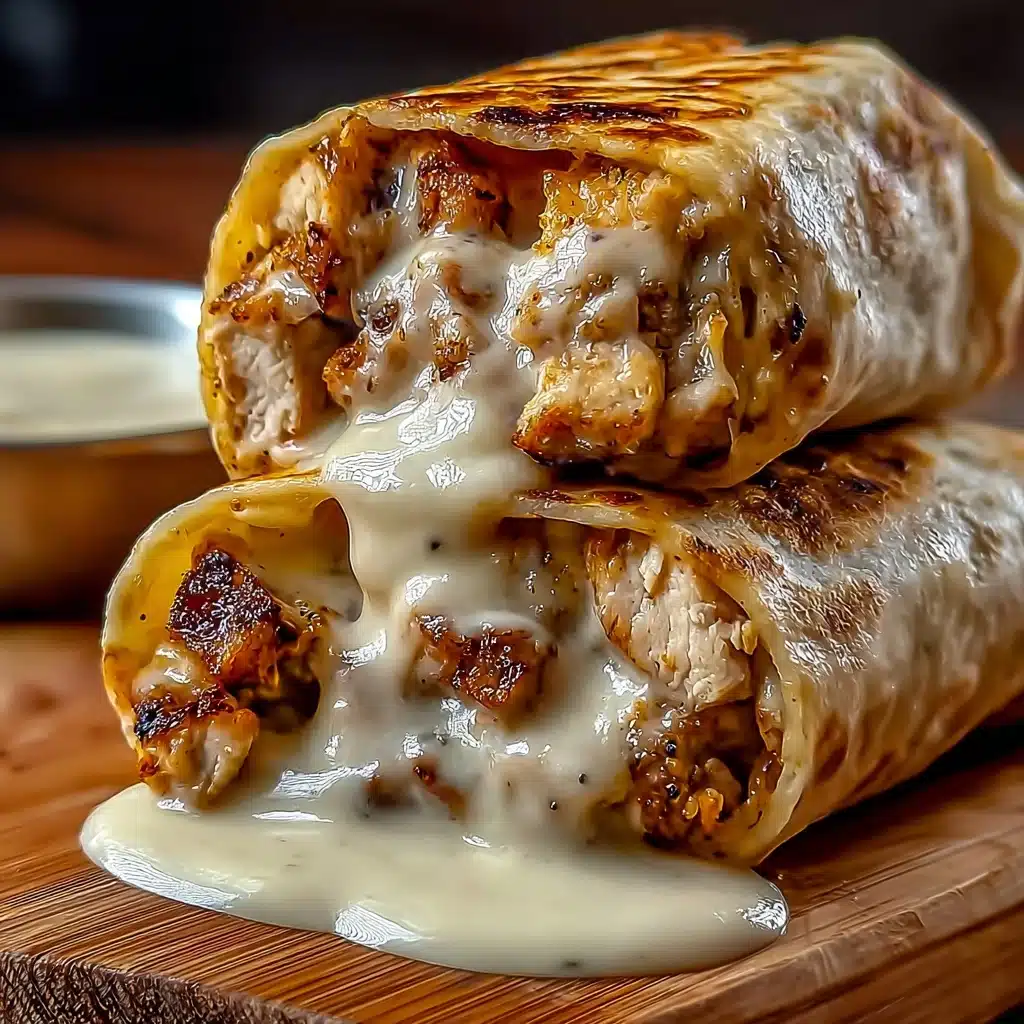 Cheesy Garlic Chicken Wraps: A Tasty Dinner Delight! Recipe - Recipe Image