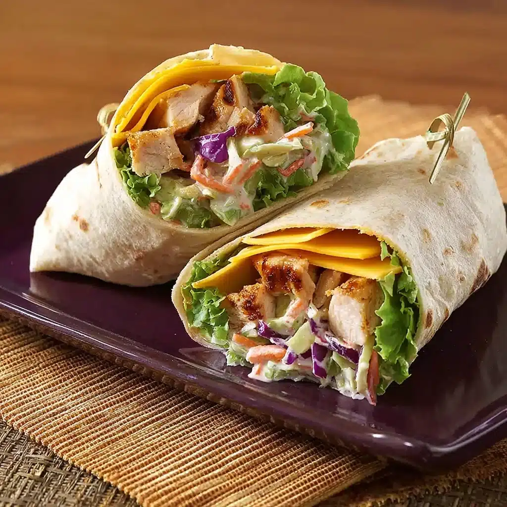 Barbecue Chicken & Coleslaw Wrap Recipe - Recipe Image