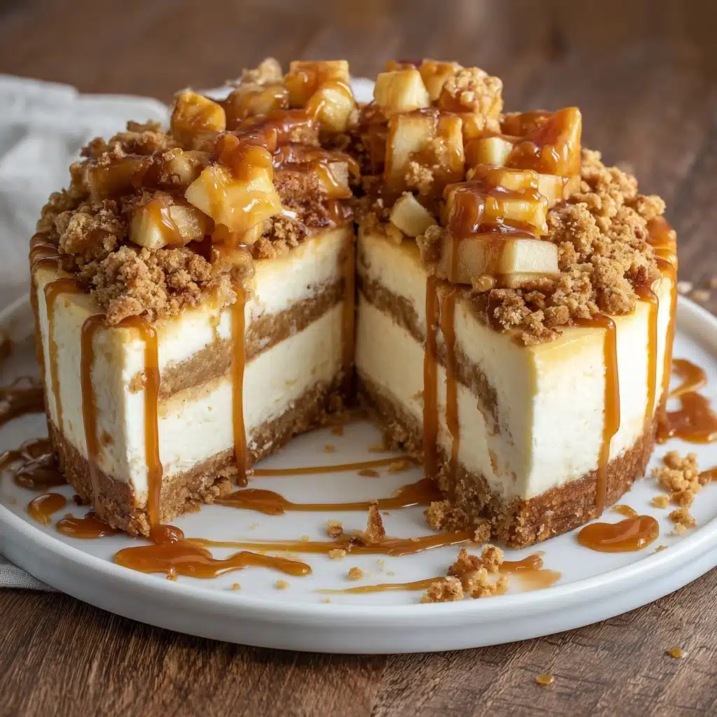 Salted Caramel Apple Pie Cheesecake Recipe - Recipe Image
