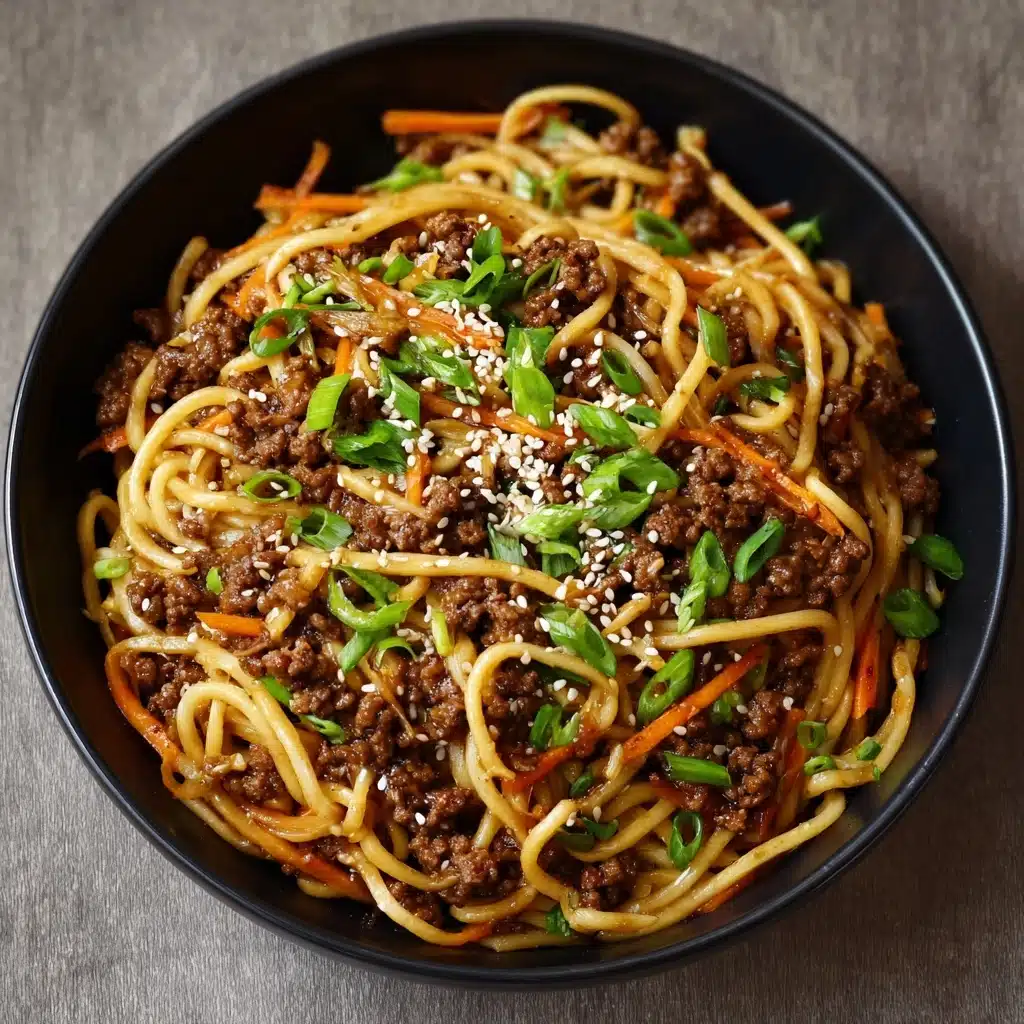 Mongolian Ground Beef Noodles Recipe
