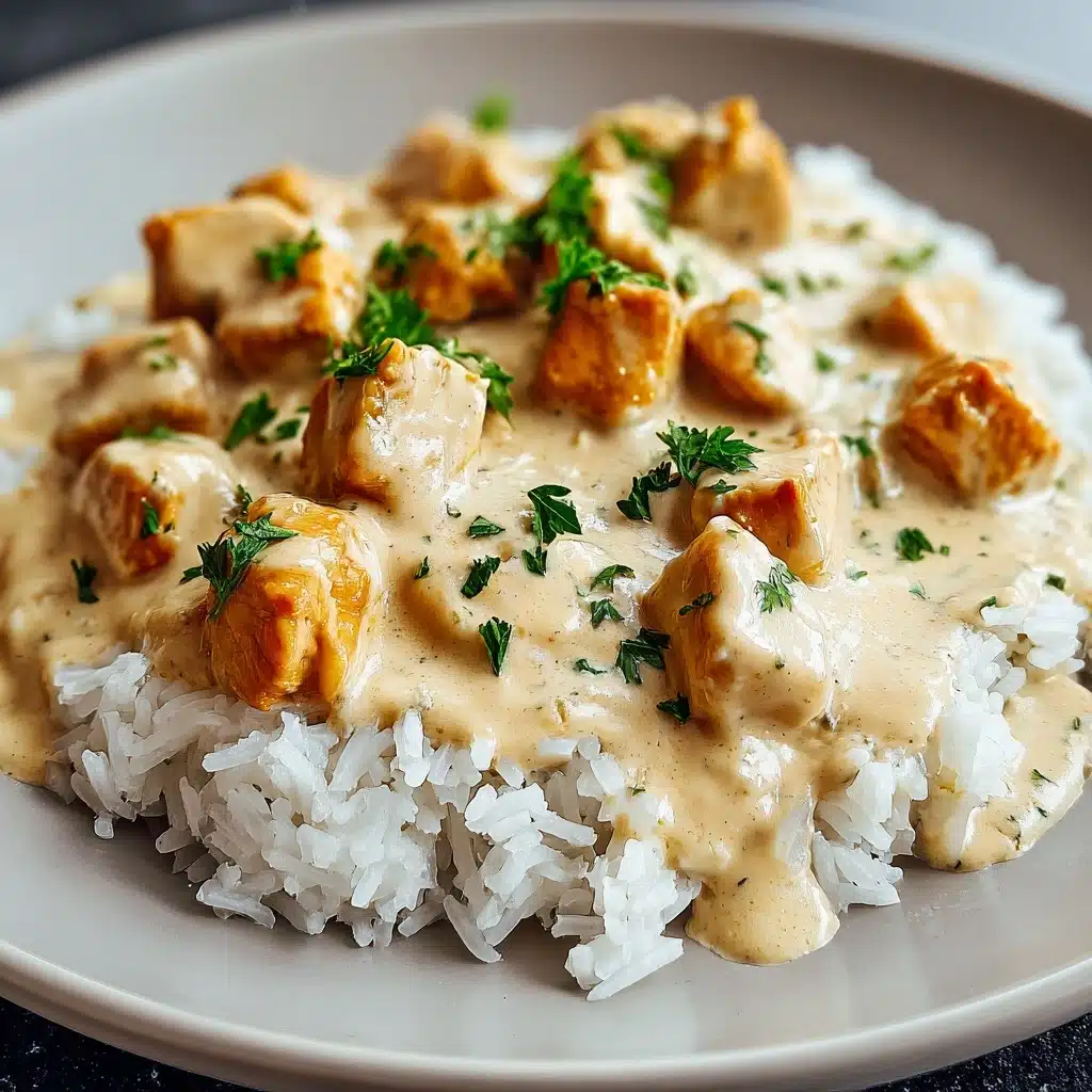 Creamy Smothered Chicken and Rice Recipe - Recipe Image