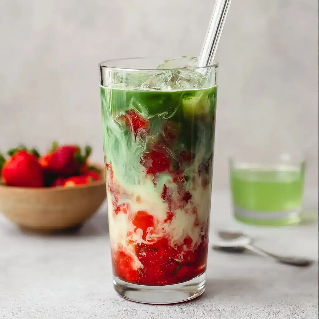 Strawberry Iced Matcha Latte Recipe - Recipe Image