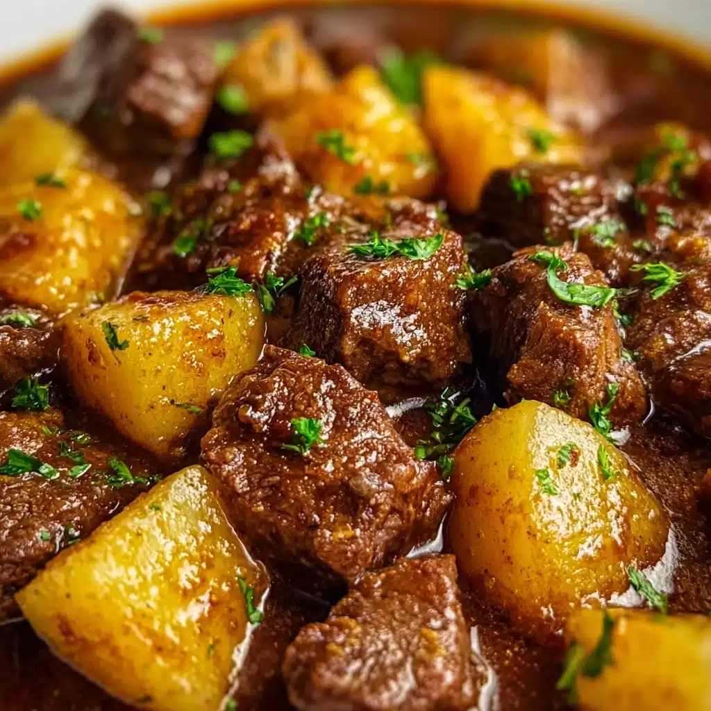 Slow Cooker Garlic Butter Beef Bites & Potatoes Recipe - Recipe Image