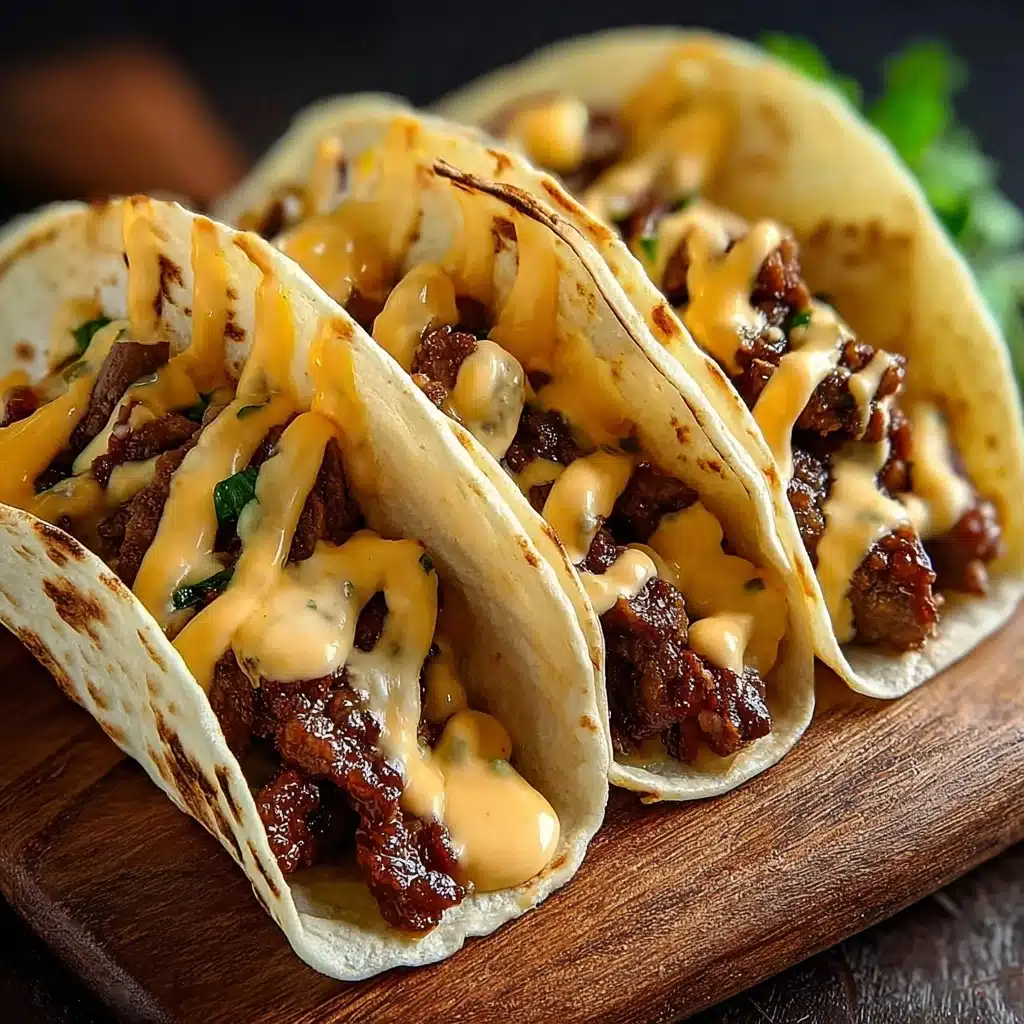 Garlic Butter Honey BBQ Beef Tacos Recipe - Recipe Image