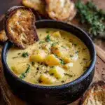Hearty Cheddar Garlic Herb Potato Soup Recipe