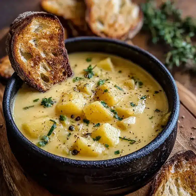 Hearty Cheddar Garlic Herb Potato Soup Recipe