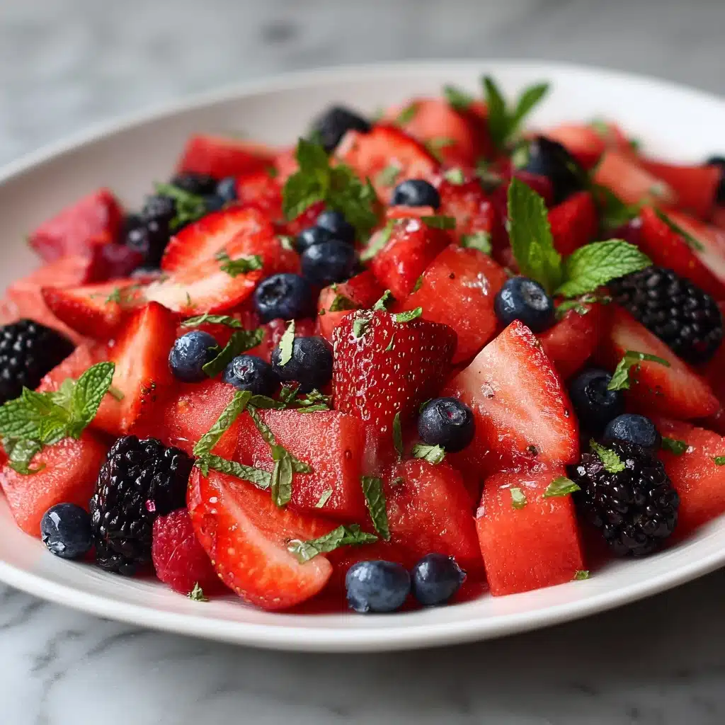 Berry Watermelon Salad With Honey Lime Dressing Recipe - Recipe Image