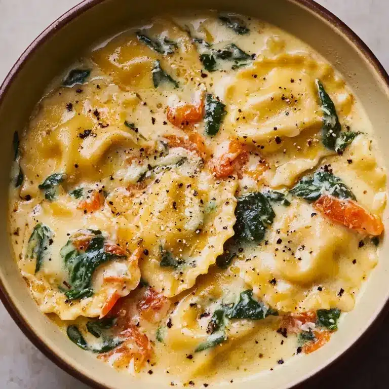 Creamy Tuscan Ravioli Soup : Comfort in Every Spoonful Recipe