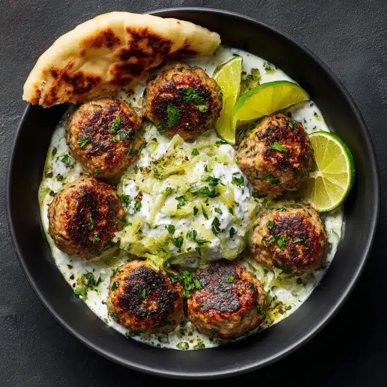 Juicy Greek Chicken Meatballs with Tzatziki Recipe