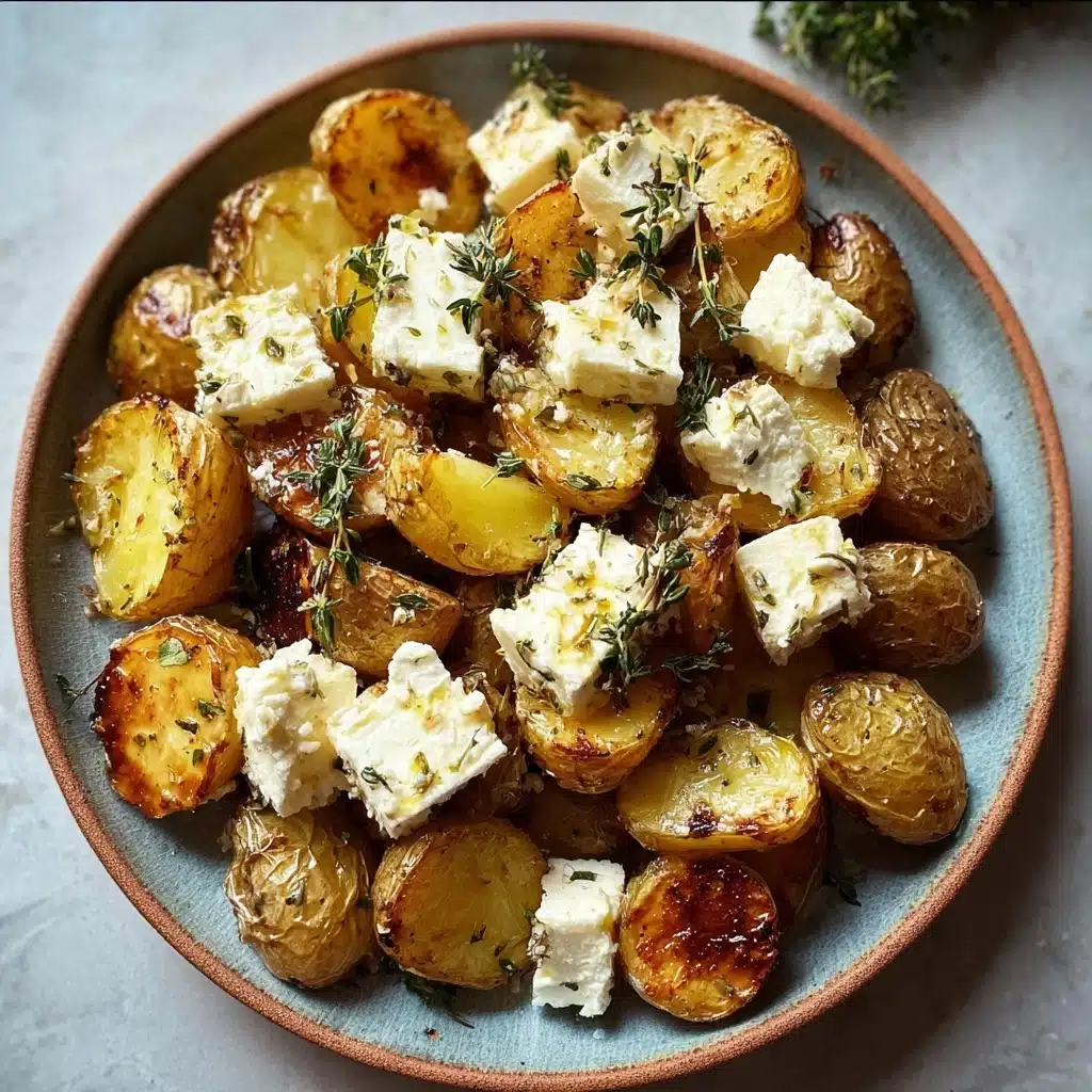Roasted Potatoes with Baked Feta and Garlic Recipe