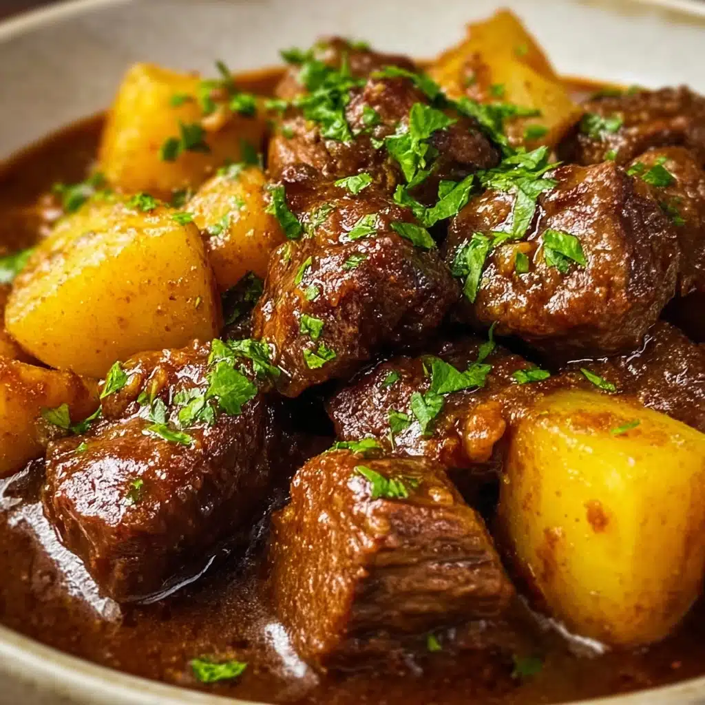 Slow Cooker Garlic Butter Beef Bites & Potatoes Recipe