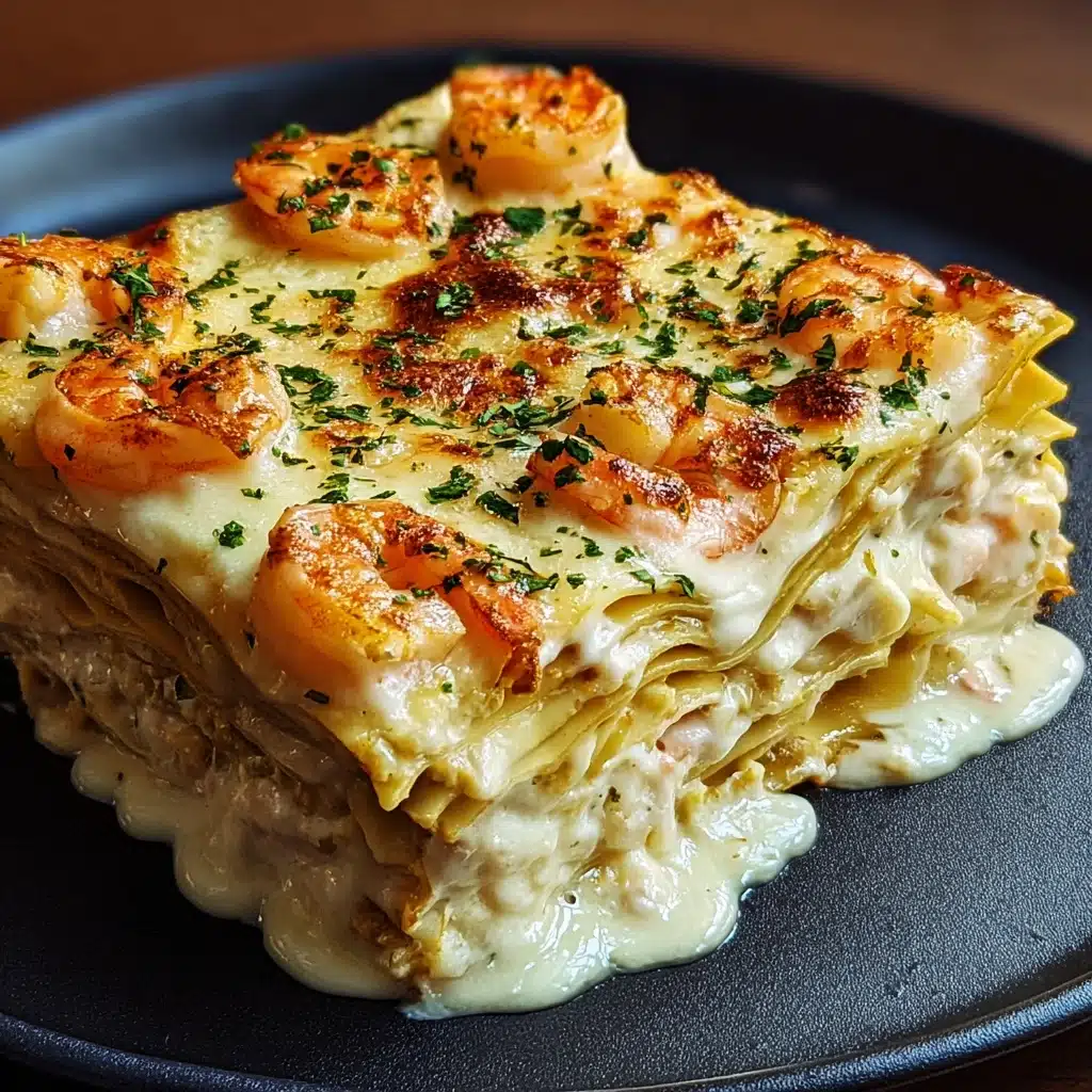 Garlic Butter Shrimp Scampi Lasagna Recipe - Recipe Image