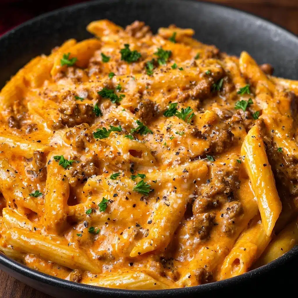 High Protein Creamy Beef Pasta Recipe - Recipe Image