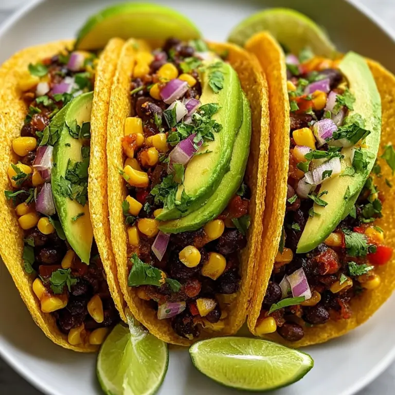 Black Bean Corn Vegetarian Tacos Recipe