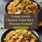 High Protein Crispy Garlic Chicken Fried Rice Recipe