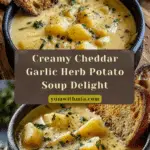 Hearty Cheddar Garlic Herb Potato Soup Recipe