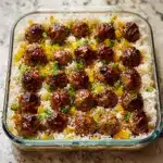 Honey Garlic Meatball Rice Bake Recipe
