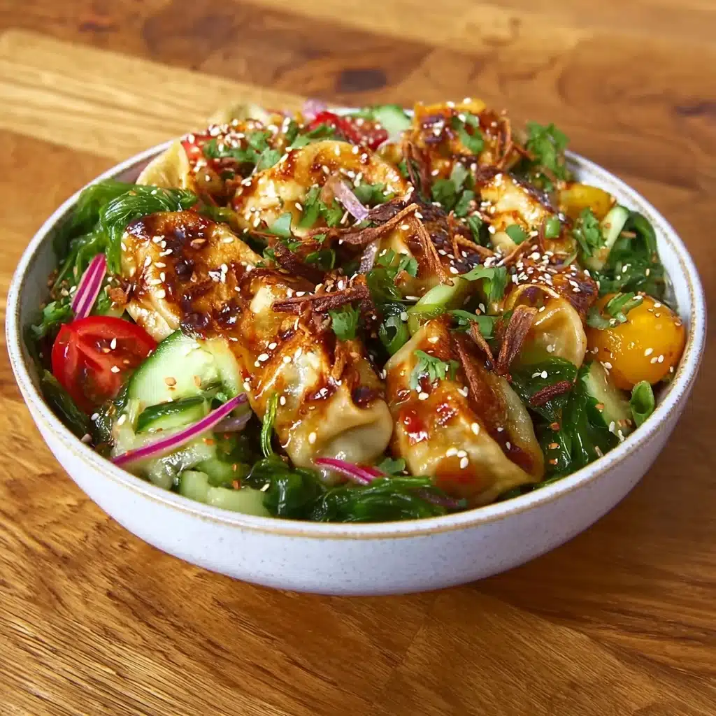 Crispy Dumpling Salad with Spicy Soy Dressing Recipe - Recipe Image