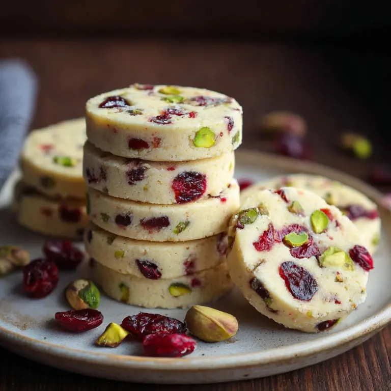 Cranberry Pistachio Shortbread Recipe