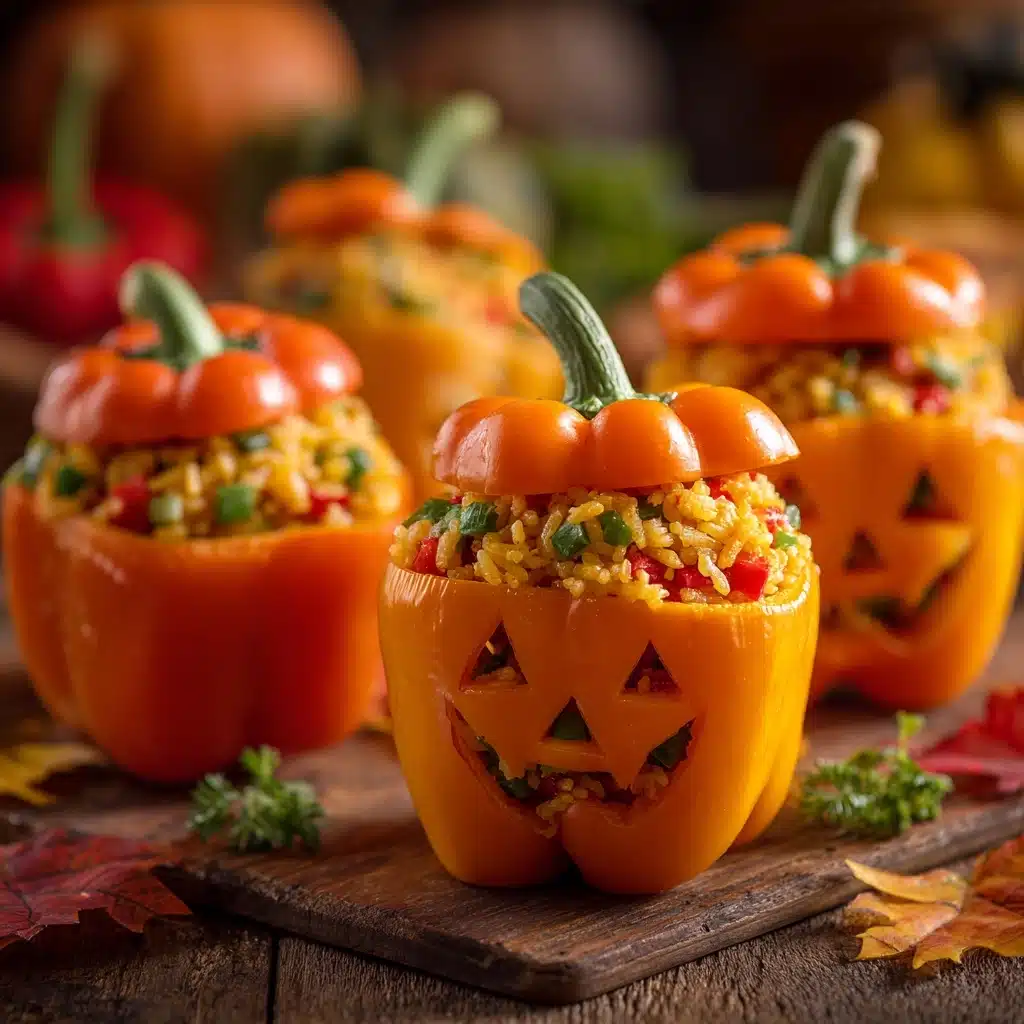 Pumpkin Peppers – Stuffed Peppers with a Halloween Twist Recipe