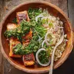Miso Butter Salmon with Sizzled Scallion Salsa Verde Recipe