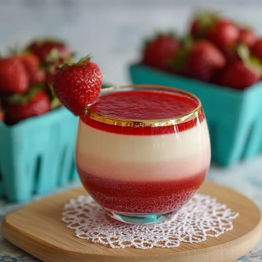 Strawberries and Cream Gelatin Cups Recipe - Recipe Image