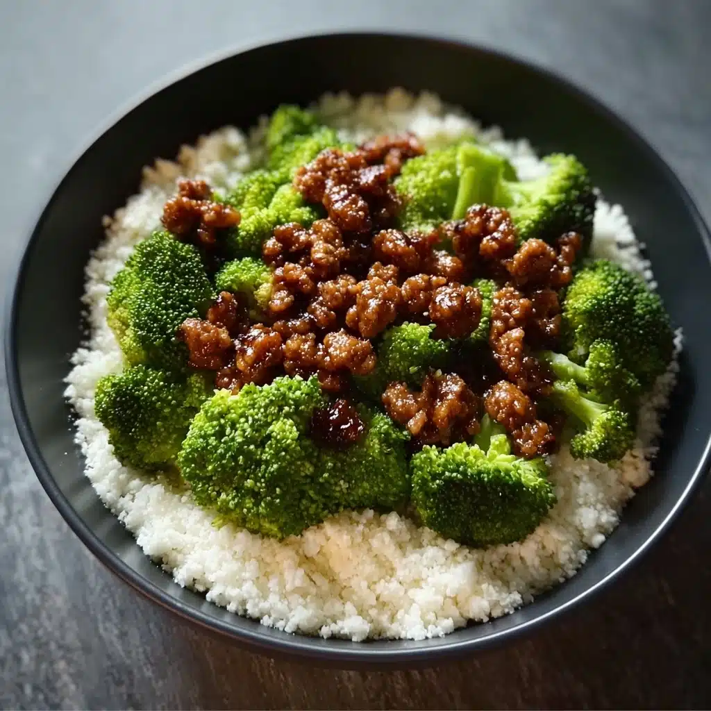 Honey Sriracha Ground Chicken and Broccoli Recipe - Recipe Image