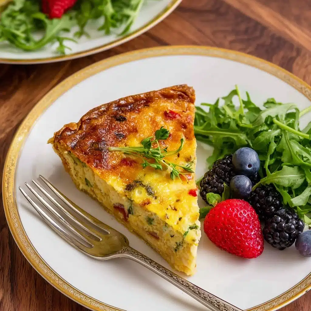 Best Hash Brown Crust Quiche Recipe with Prosciutto Recipe - Recipe Image