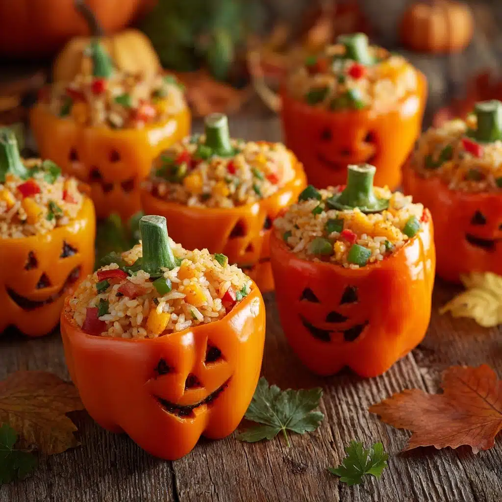 Pumpkin Peppers – Stuffed Peppers with a Halloween Twist Recipe - Recipe Image