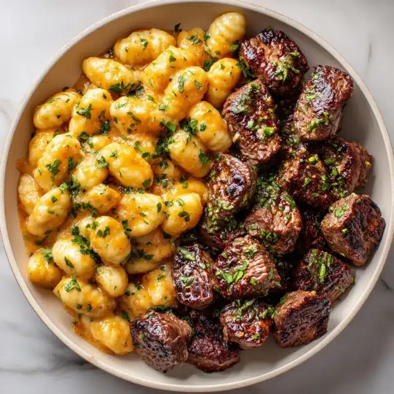 Cajun Steak Bites and Cheesy Garlic Shells Skillet Recipe