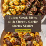 Cajun Steak Bites and Cheesy Garlic Shells Skillet Recipe