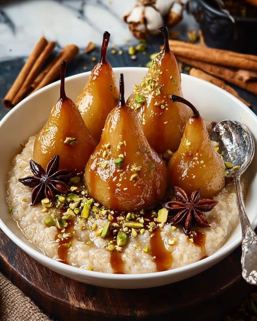 Honey-Spiced Pear Oatmeal with Pistachios Recipe