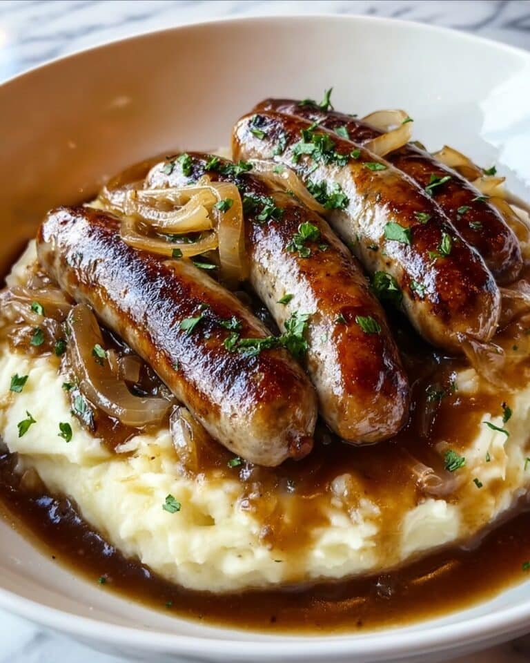 Bangers and Mash with Onion Gravy Recipe