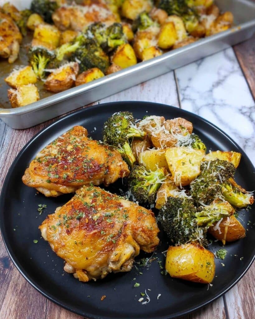 Sheet Pan Parmesan Garlic Chicken Thighs Recipe