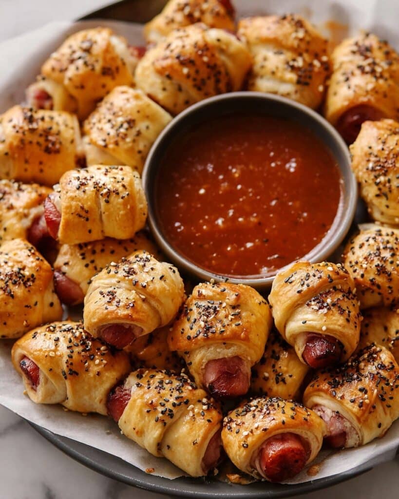 Pigs In A Blanket with Cranberry Mustard Dipping Sauce Recipe