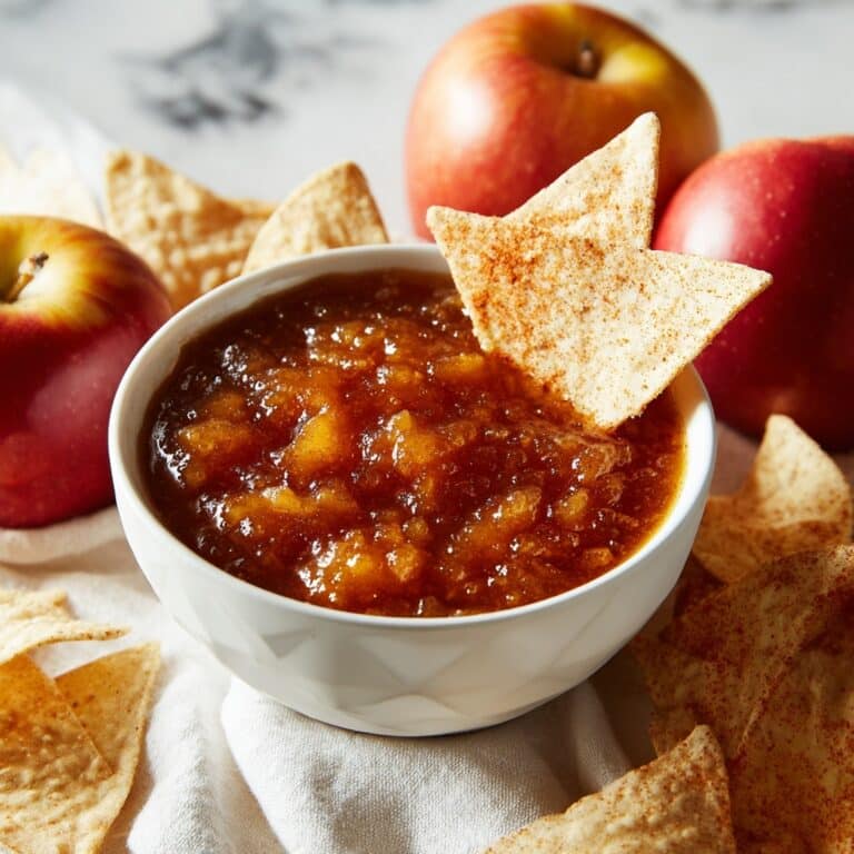 Apple Pie Dip with Cinnamon Sugar Tortilla Chips Recipe