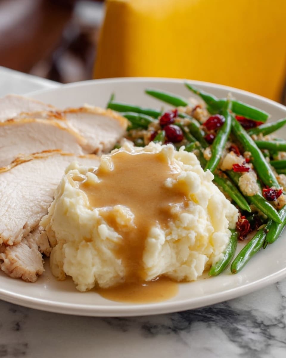 A close-up view of a smooth, thick, creamy beige sauce in a dark black pot, with a wooden spoon stirring the sauce, showing its shiny texture and some tiny bits within it, all placed on a white marbled surface. photo taken with an iphone --ar 4:5 --v 7