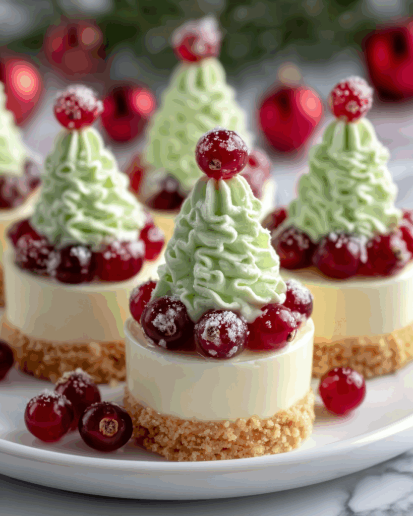 Delightful Christmas Tree Mini Cheesecakes Recipe