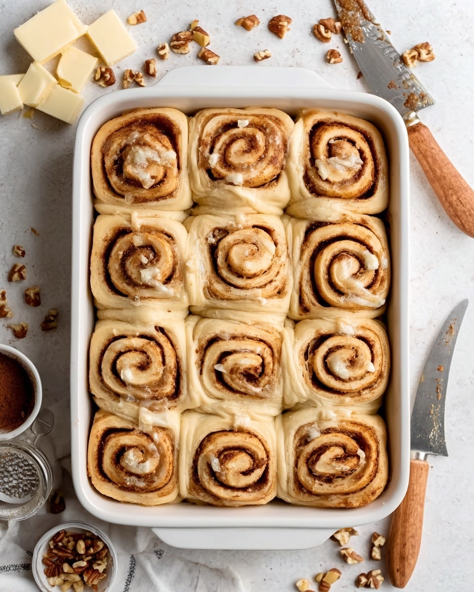 The image shows a close-up of a cinnamon roll with soft, golden-brown layers of dough spiraled tightly and covered in smooth, white icing dripping slightly down the sides. There are more cinnamon rolls in the background, slightly blurred, placed on a white plate. The plate sits on a white marbled surface that adds a light tone to the scene. A woman's hand is gently holding one cinnamon roll on the left side. The light highlights the texture of the dough and icing, making it look warm and fresh. photo taken with an iphone --ar 4:5 --v 7