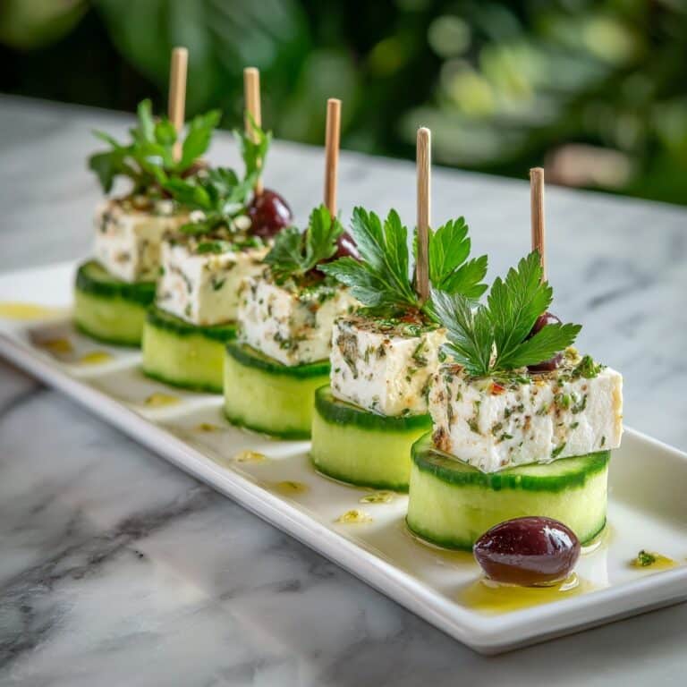 Elegant Mediterranean Feta, Cucumber & Kalamata Olive Skewers Recipe