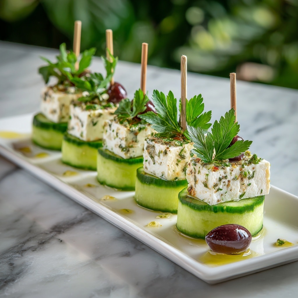 Elegant Mediterranean Feta, Cucumber & Kalamata Olive Skewers Recipe