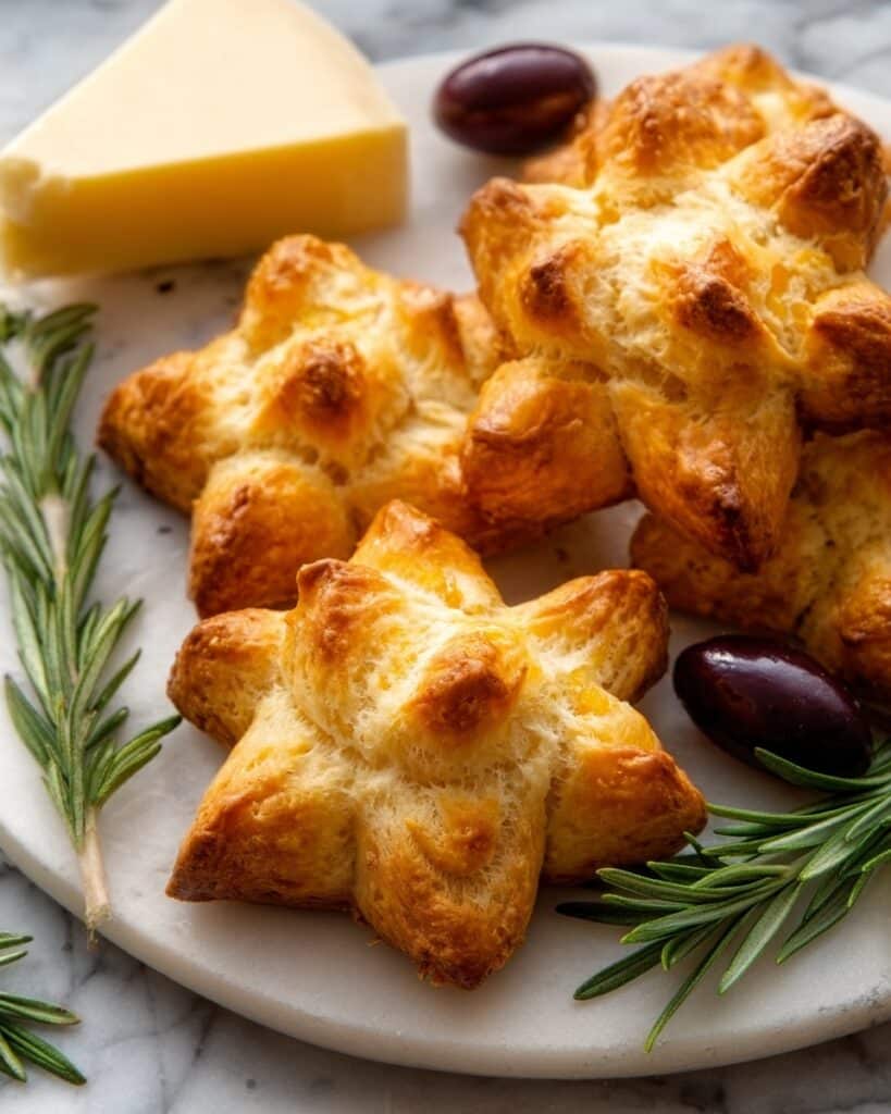 Caramelized Pear & Brie Snowflake Puffs Recipe