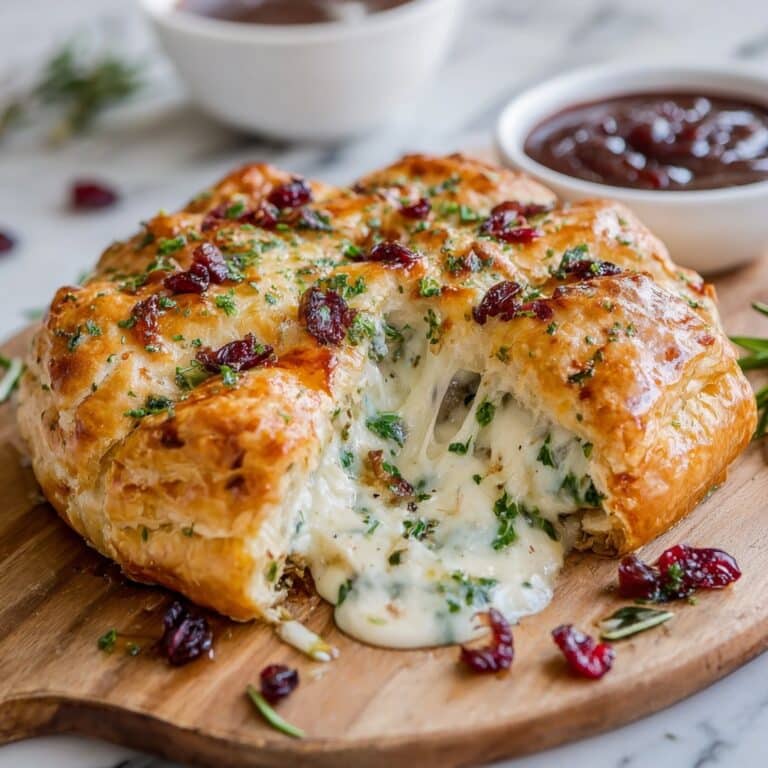 Savory Baked Brie with Garlic and Herbs Recipe
