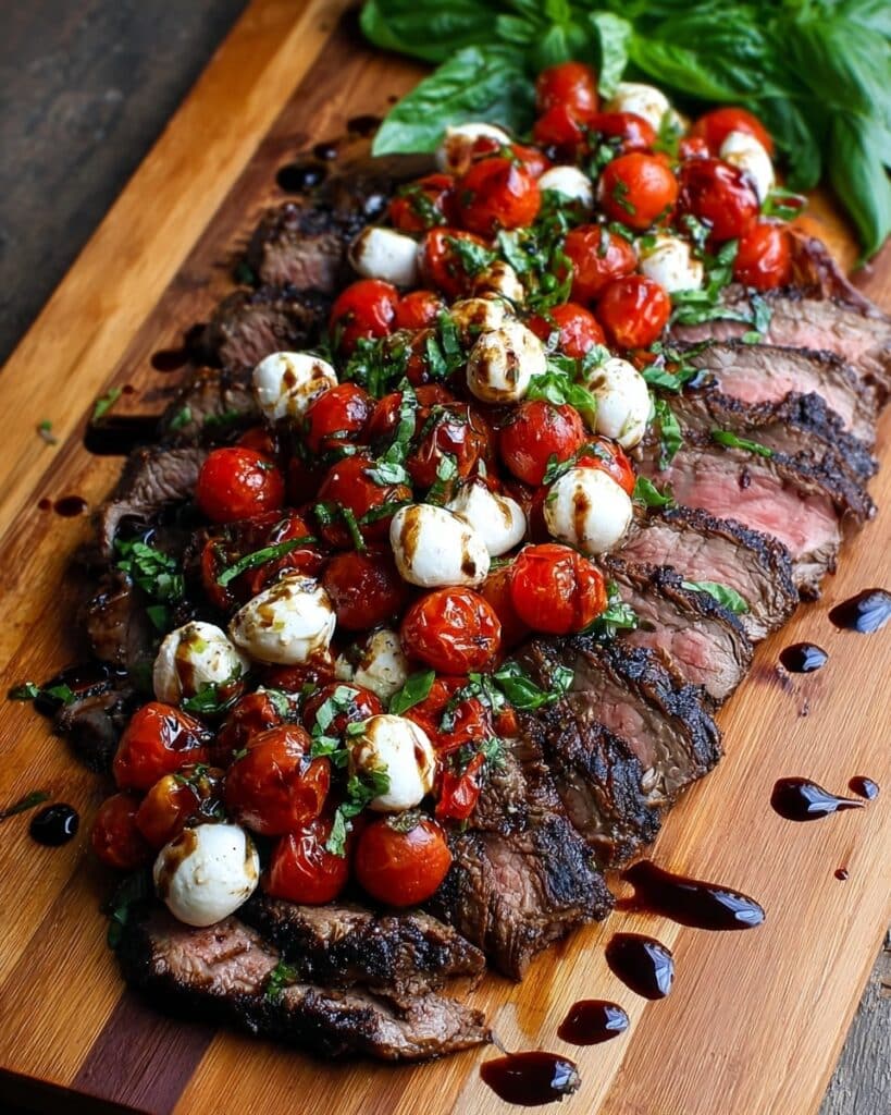 Grilled Flank Steak with Balsamic Caprese Twist Recipe
