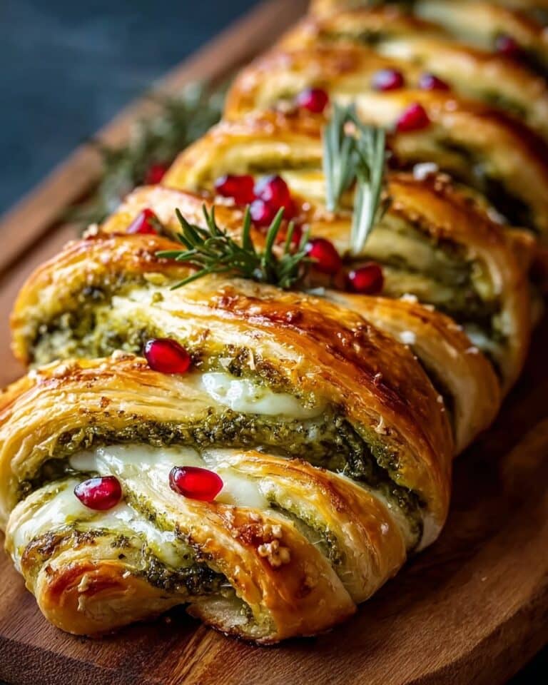 Puff Pastry Christmas Tree with Pesto & Cheese Delight Recipe